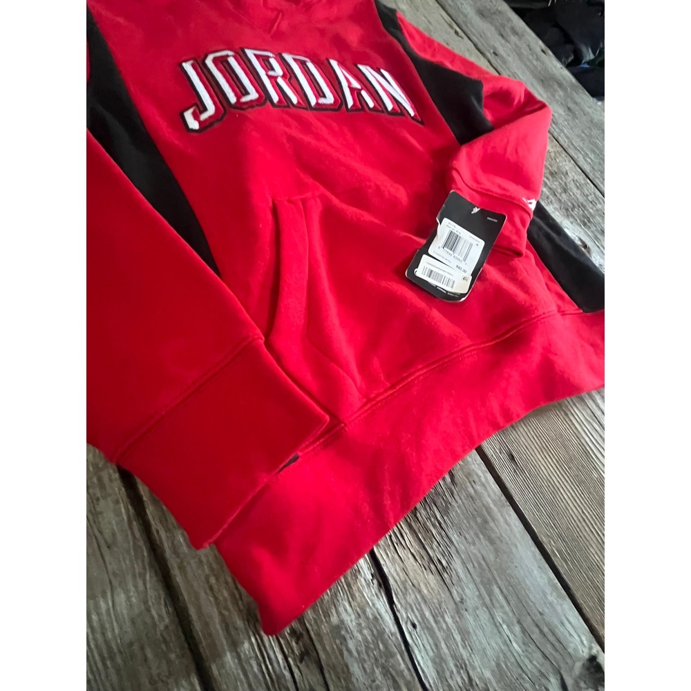 Jordan Gym Red Black Pullover Hoodie Embroidered Logo 95A191-R78 Size M 10-12 - Picture 2 of 8